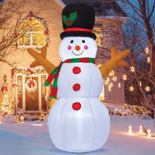 Load image into Gallery viewer, GOOSH 5 Ft Inflatable Snowman Christmas Outdoor Decoration Blow Up Snowman Christmas Yard Decoration with Branch Hand Blow Up Holiday Indoor Outdoor Party Garden Yard Decorations
