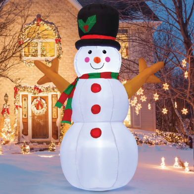 GOOSH 5 Ft Inflatable Snowman Christmas Outdoor Decoration Blow Up Snowman Christmas Yard Decoration with Branch Hand Blow Up Holiday Indoor Outdoor Party Garden Yard Decorations