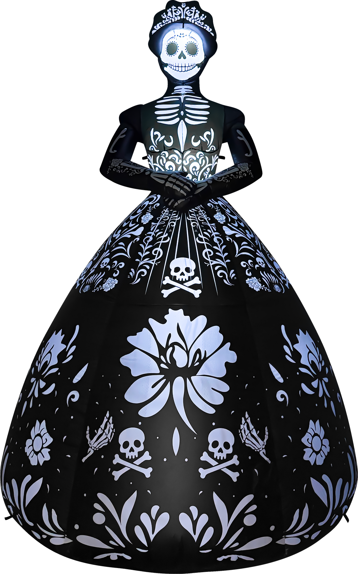 GOOSH 9.3 FT Elegant Sugar Skull Lady Inflatable with LED Lights Halloween Outdoor Blow Up Yard Decoration