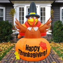 Load image into Gallery viewer, 6 Ft Thanksgiving Inflatables Outdoor Turkeys Standing in The Pumpkin
