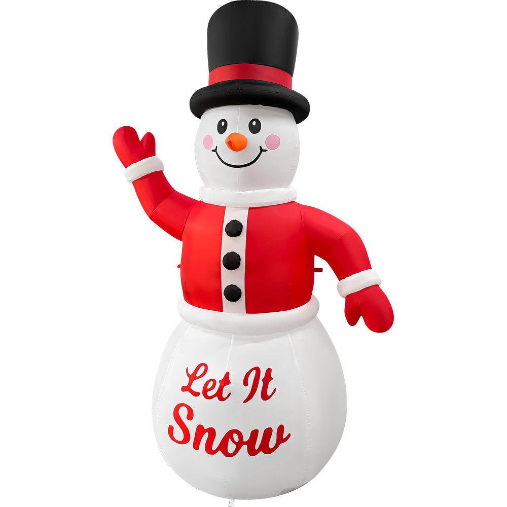 GOOSH 7.2 FT Musical Snowman Inflatable with Magic Spinning LED Lights Christmas Outdoor Blow Up Yard Decoration