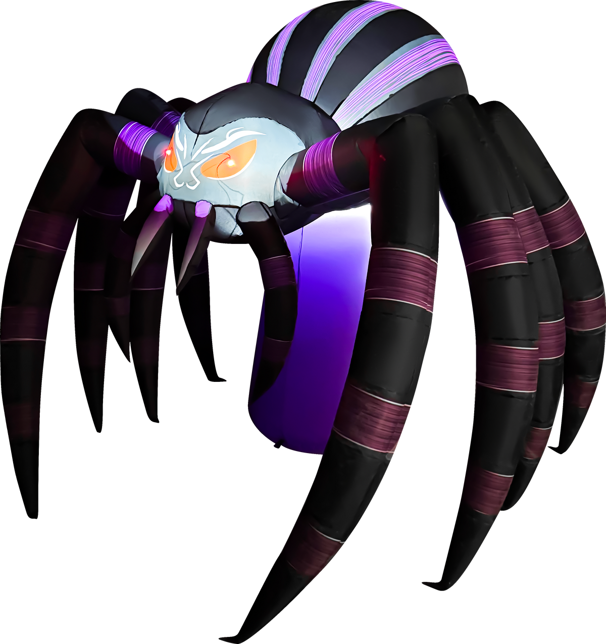 GOOSH 7 FT Long Giant Purple Spider Inflatable with LED Lights Halloween Outdoor Blow Up Yard Decoration