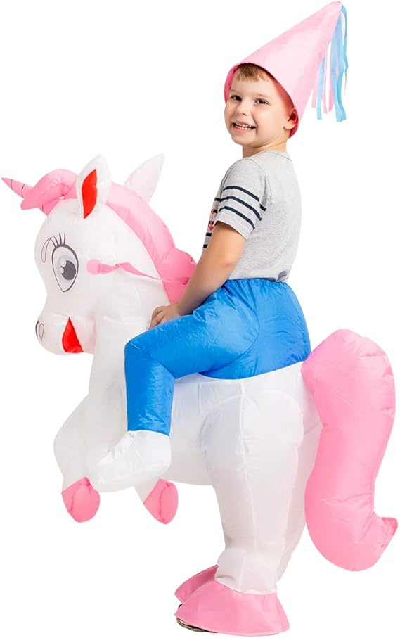 GOOSH Inflatable Unicorn Costume for Kids Halloween Costumes Boys Girls Funny Blow up Costume for Halloween Party Cosplay