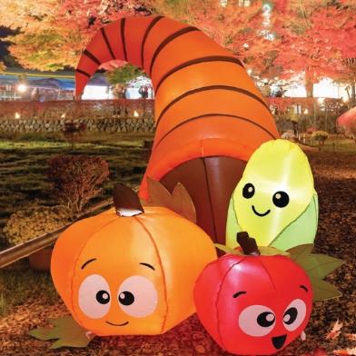Goosh Thanksgiving Inflatables 5.6FT Long Fruit Combo with Built-in LEDs Blow Up Yard Decoration for Holiday Party Indoor Outdoor Garden Lawn