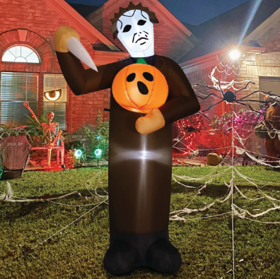 Halloween Inflatable 6FT Scary Pumpkin Killer with Built-in LEDs Blow Up Yard Decoration for Holiday Party Indoor, Outdoor, Yard, Garden, Lawn