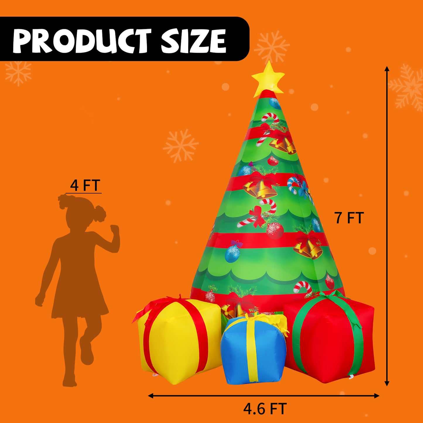 GOOSH 7 FT Christmas Inflatables Tree Outdoor Decorations Blow Up Yard Gift Box with Built-in LEDs for Indoor Party Garden Lawn Decor