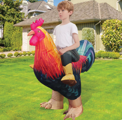Goosh Inflatable Chicken Costume Rooster Adult Suit Funny Cosplay Halloween Costume for Men Women Birthday Christmas