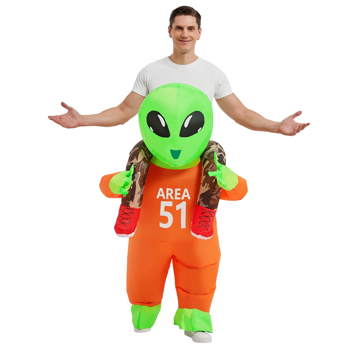 GOOSH Inflatables Costume for Adults Alien Costume Men Women Funny Blow up Halloween Costume for Fancy Dress Cosplay