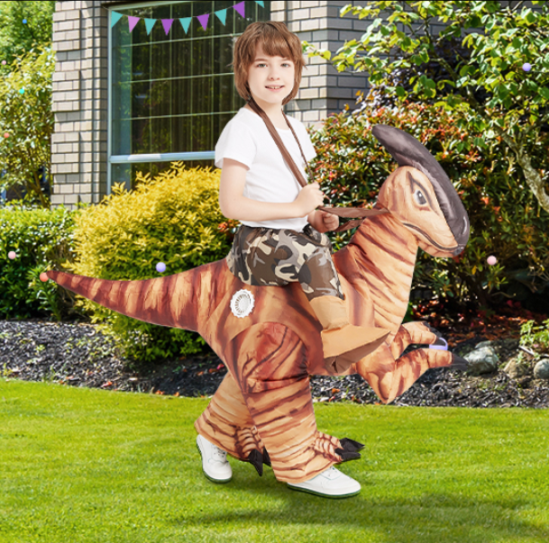 GOOSH Dinosaur Costume for Kids Halloween Costume Original Inflatable Dinosaur Blow Up Costumes for Halloween Holiday Party Cosplay Unisex 48INCH