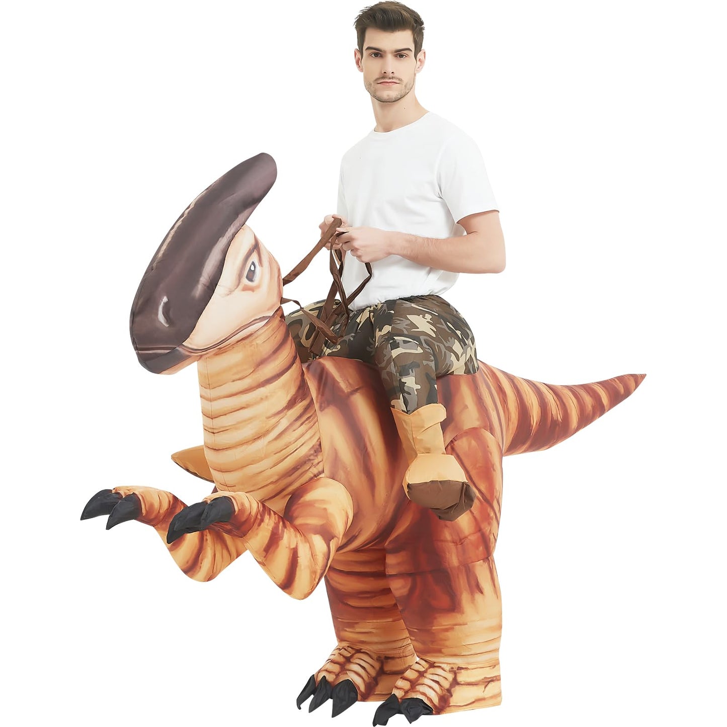GOOSH Dinosaur Costume for Adults Halloween Costume Original Inflatable Dinosaur Blow Up Costumes for Halloween Holiday Party Cosplay Unisex