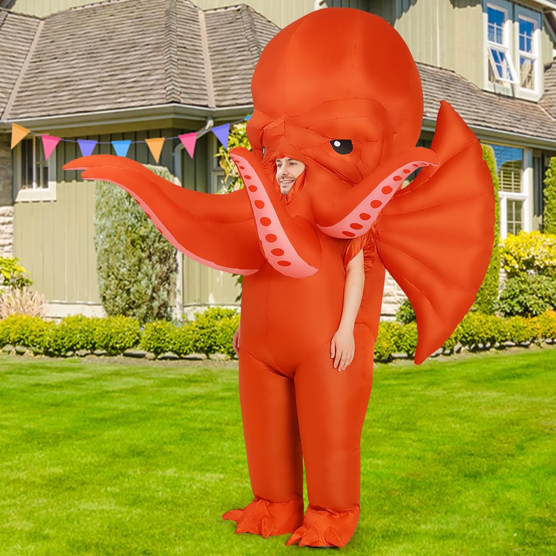 GOOSH Inflatable Octopus Costume for Adult Halloween Costume Women Man Funny Blow up Costume for Halloween Party Cosplay