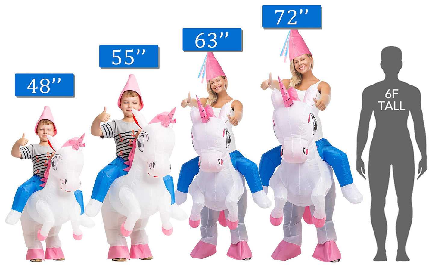 GOOSH Inflatable Unicorn Costume for Kids Halloween Costumes Boys Girls Funny Blow up Costume for Halloween Party Cosplay