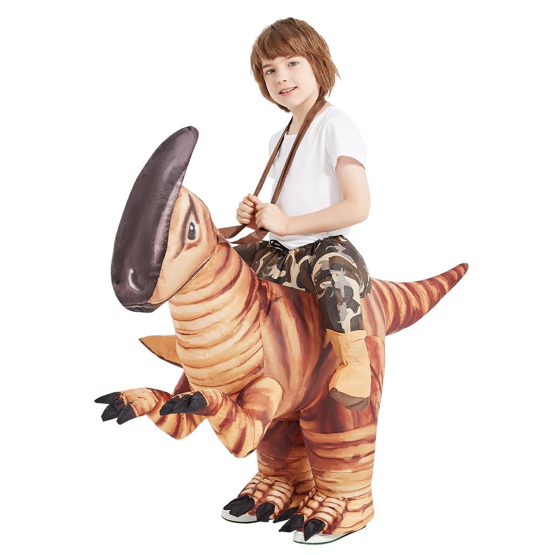 GOOSH Dinosaur Costume for Kids Halloween Costume Original Inflatable Dinosaur Blow Up Costumes for Halloween Holiday Party Cosplay Unisex 48INCH