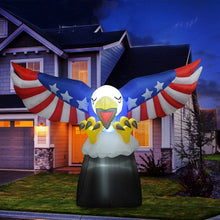 Load image into Gallery viewer, 6 FT Tall Patriotic Independence Day 4th of July Inflatable American Flying Bald Eagle Blow Up Inflatables with Build-in LED Lights for Party Indoor,Outdoor,Yard,Garden,Lawn Decorations
