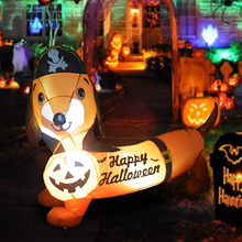Load image into Gallery viewer, GOOSH 5 FT Halloween Inflatable Outdoor Dog with a Pumpkin &amp; Pirate Hat, Blow Up Yard Decoration Clearance with LED Lights Built-in for Holiday/Party/Yard/Garden
