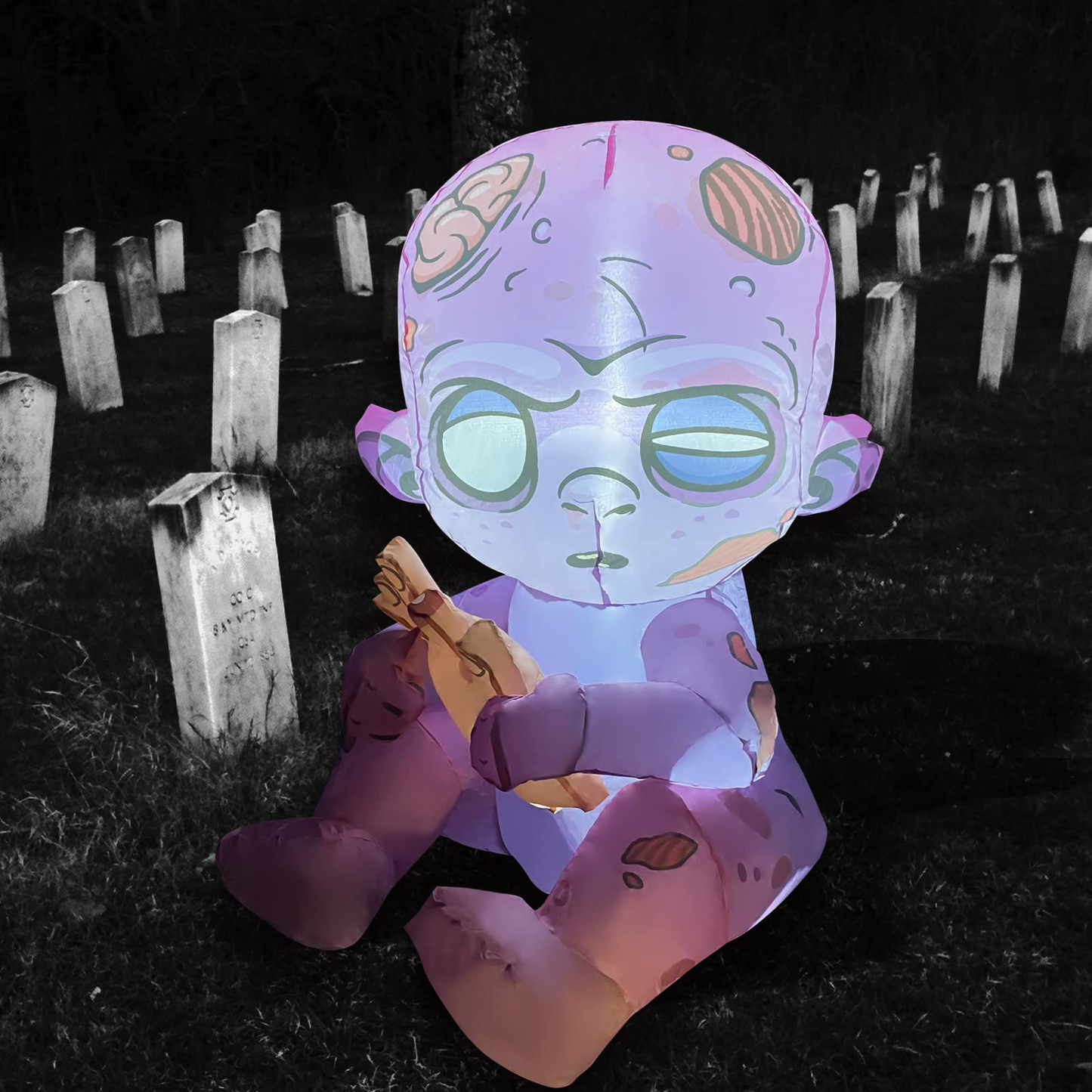 Halloween Inflatable 3FT Zombie Baby with Built-in LEDs Blow Up Yard Decoration for Holiday Party Indoor, Outdoor, Yard, Garden, Lawn