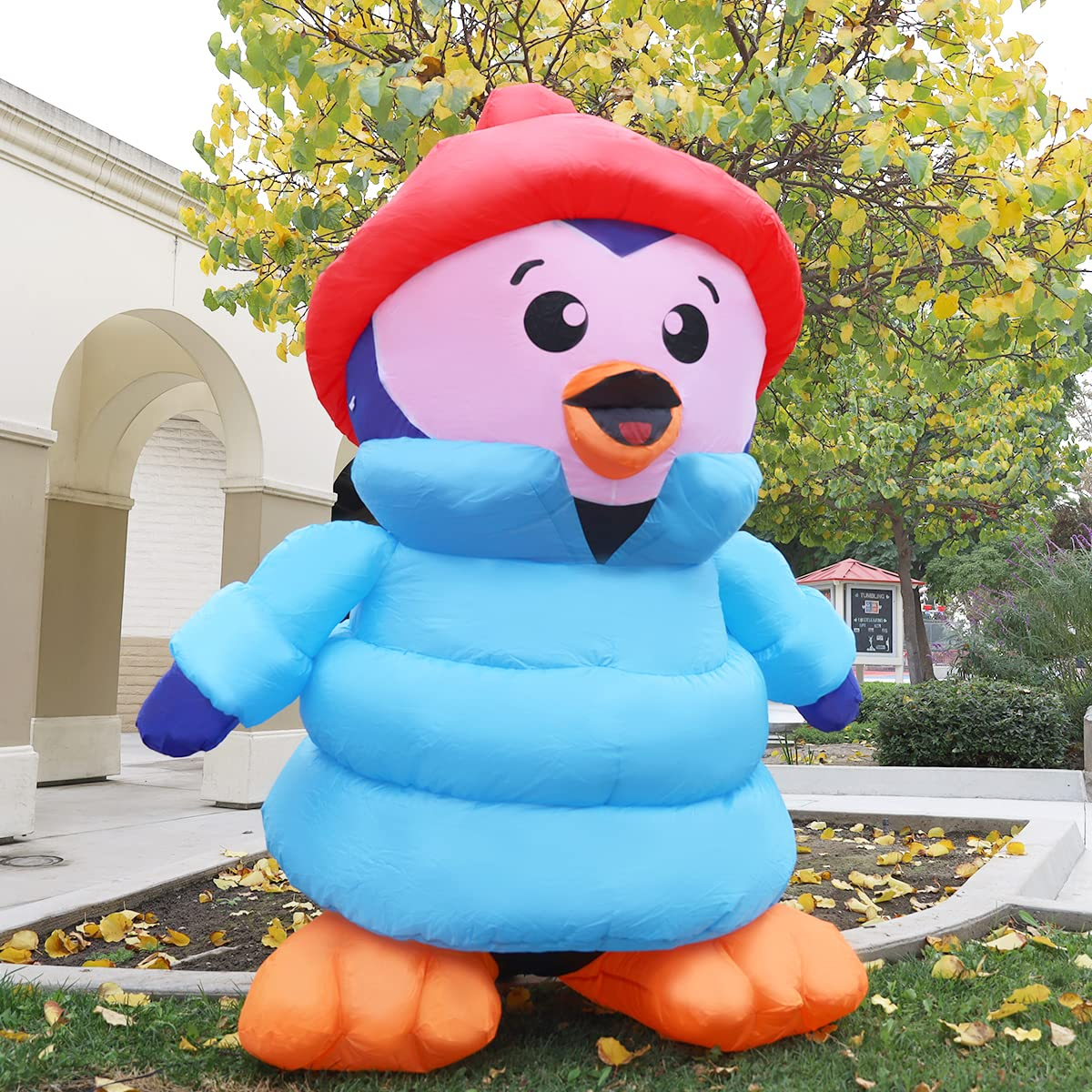 GOOSH 6 FT Height Christmas Inflatables Outdoor Down-Filled Coat Penguin, Blow Up Yard Decoration Clearance with LED Lights Built-in for Holiday/Christmas/Party/Yard/Garden