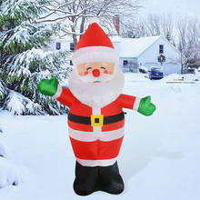 Load image into Gallery viewer, GOOSH 5 FT Christmas Inflatable Outdoor Smiley Santa Claus, Blow Up Yard Decoration Clearance with LED Lights Built-in for Holiday/Party/Xmas/Yard/Garden
