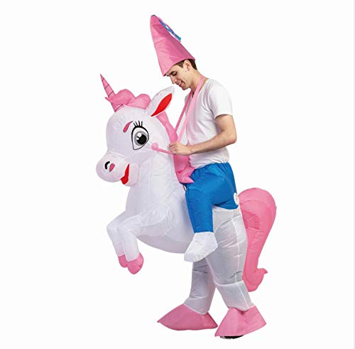 GOOSH Inflatable Costume for Adults, Halloween Costumes Men Women Unicorn Rider, Blow Up Costume for Unisex Godzilla Toy