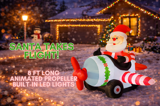 Santa Airplane Inflatable: Let Your Yard Take Off for Christmas!