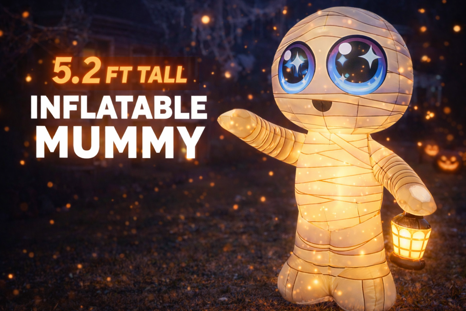 Inflatable Mummy: A Cozy-Cute Halloween Glow for Your Yard!