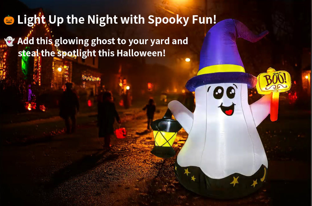 Witchy Ghost Inflatable: Add a Glowing “BOO!” to Your Halloween Yard!