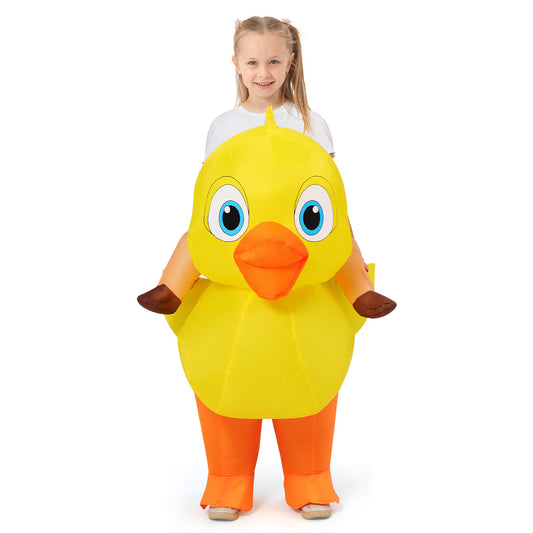 GOOSHY BROTHERS Inflatable Yellow Duck Costume Children's dress-up costumes Cute Blow up Funny Party Halloween Costume for Kids