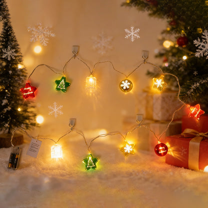 FUTURE HOME Christmas Decorations Lights for festive decoration-– Battery Powered String Lights, Christmas Baubles Ornaments for Wall Xmas Tree, Home & Holiday Decor, Balcony Party Ornaments