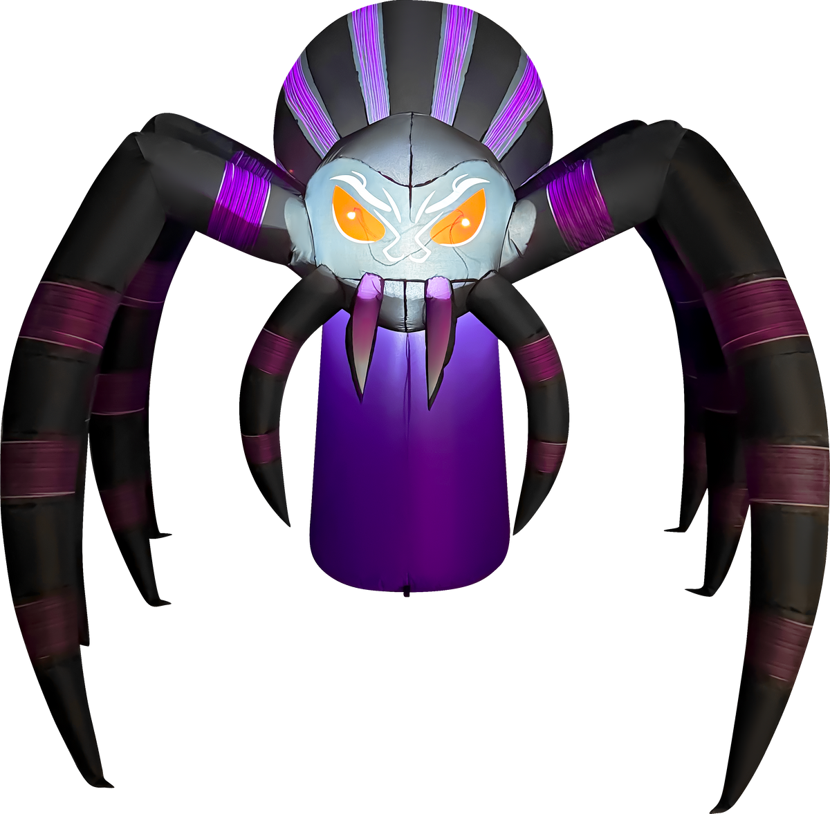 GOOSH 7 FT Long Giant Purple Spider Inflatable with LED Lights Halloween Outdoor Blow Up Yard Decoration