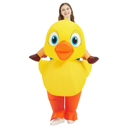 GOOSHY BROTHERS Inflatable Duck Costume Adult dress-up costumes Halloween Blow up Funny Party Halloween Costume for Men/Women