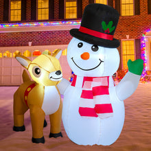 Load image into Gallery viewer, GOOSH 5.2ft Christmas Inflatables Outdoor Decorations, Blow Up Snowman Reindeer Inflatable with Built-in LEDs for Christmas Indoor Outdoor Yard Lawn Garden Decorations #27333
