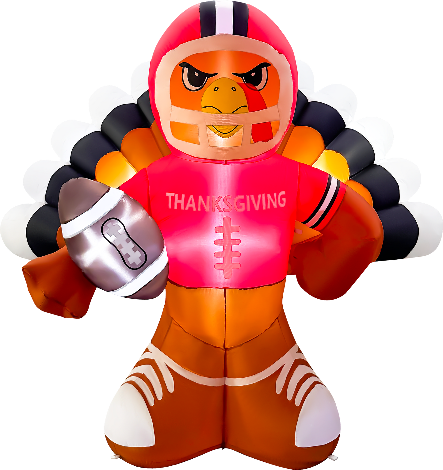 GOOSH 6FT Thanksgiving Turkey Football Inflatable with LED Lights