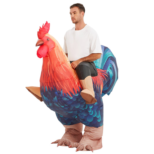 GOOSHY BROTHERS Inflatable Chicken Costume Rooster Adult Suit Funny Cosplay Halloween Costume for Men Women Birthday Christmas