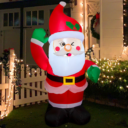 GOOSH 4.5ft Christmas Inflatables Outdoor Decorations, Blow Up Santa Claus Inflatable with Built-in LEDs for Christmas Indoor Outdoor Yard Lawn Garden Decorations #27295