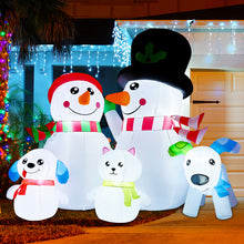Load image into Gallery viewer, GOOSH 7ft Christmas Inflatables Outdoor Decorations, Blow Up Snowman Family Inflatable with Built-in LEDs for Christmas Indoor Outdoor Yard Lawn Garden Decorations #27262
