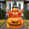 6 Ft Thanksgiving Inflatables Outdoor Turkeys Standing in The Pumpkin