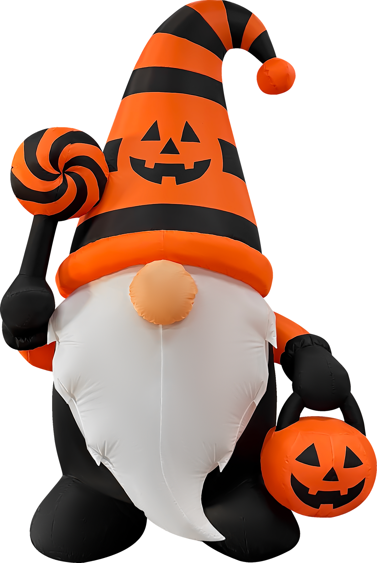 GOOSH 6 FT Halloween Gnome Inflatable with LED Lights Pumpkin Candy Outdoor Blow Up Yard Decoration