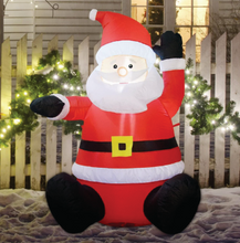 Load image into Gallery viewer, 4 FT Christmas Inflatable Sitting Raising Hand Santa Claus with Built-in LED Light, Blow-up Yard Christmas Decoration for Party/Indoor/Outdoor/Yard/Garden/Lawn
