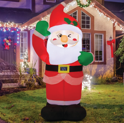 GOOSH 4.5ft Christmas Inflatables Outdoor Decorations, Blow Up Santa Claus Inflatable with Built-in LEDs for Christmas Indoor Outdoor Yard Lawn Garden Decorations #27295