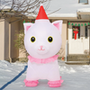 5 FT Tall White Pink Cat with Red Hat