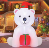 5FT Tall White Bear with Gift