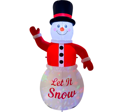 GOOSH 7.2 FT Musical Snowman Inflatable with Magic Spinning LED Lights Christmas Outdoor Blow Up Yard Decoration