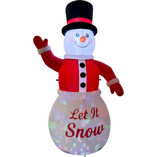 GOOSH 7.2 FT Musical Snowman Inflatable with Magic Spinning LED Lights Christmas Outdoor Blow Up Yard Decoration