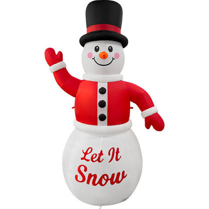 GOOSH 7.2 FT Musical Snowman Inflatable with Magic Spinning LED Lights Christmas Outdoor Blow Up Yard Decoration