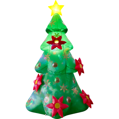 GOOSH 8.3 FT Christmas Tree Inflatable with Magic Spinning LED Lights and Music Outdoor Blow Up Yard Decoration