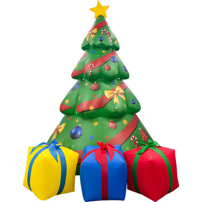 GOOSH 8 FT Christmas Tree Inflatable with Magic Spinning LED Lights and Music Outdoor Blow Up Yard Decoration