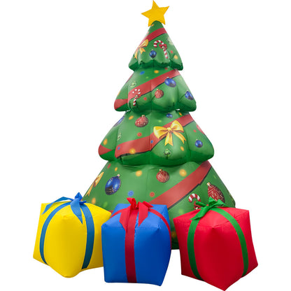GOOSH 8 FT Christmas Tree Inflatable with Magic Spinning LED Lights and Music Outdoor Blow Up Yard Decoration