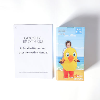 GOOSHY BROTHERS Inflatable Yellow Duck Costume Children's dress-up costumes Cute Blow up Funny Party Halloween Costume for Kids