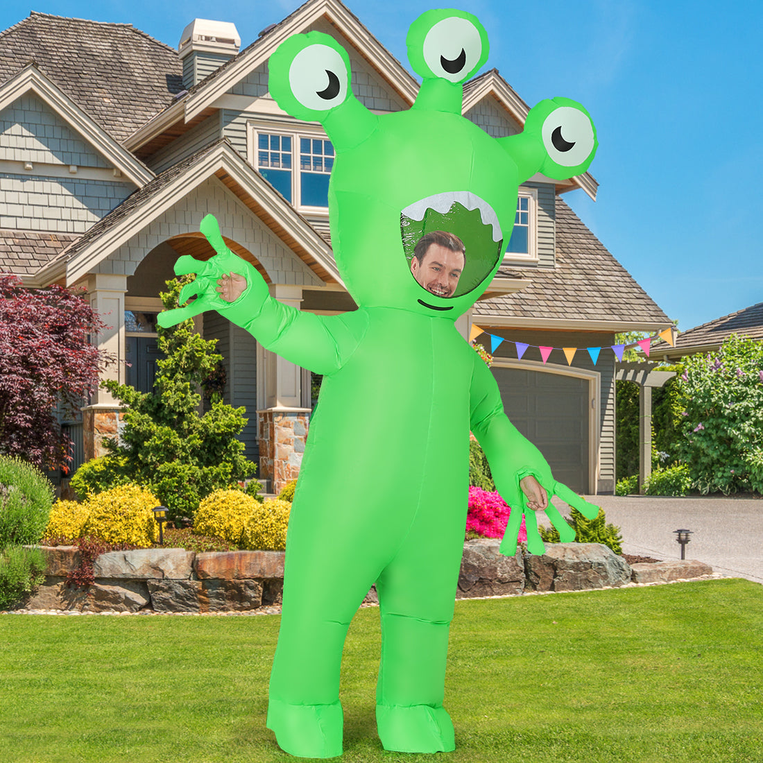GOOSHY Halloween Inflatable Alien Costume Adult Dress-Up Costumes Adults Blow Up Costumes Inflatables Funny Ride on Blow up Cosplay Costumes for Men and Women