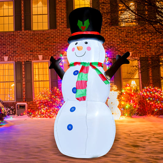 GOOSH 5FT Inflatable Snowman Christmas Outdoor Decoration Blow Up Snowman Christmas Yard Decoration with Branch Hand Blow Up Holiday Indoor Outdoor Party Garden Yard Decorations